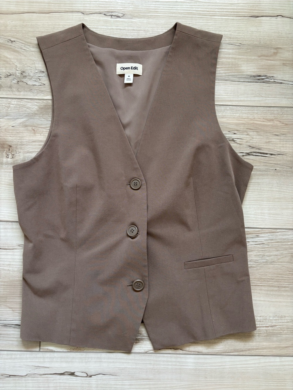 Open Edit Women's Brown Tailored Vest